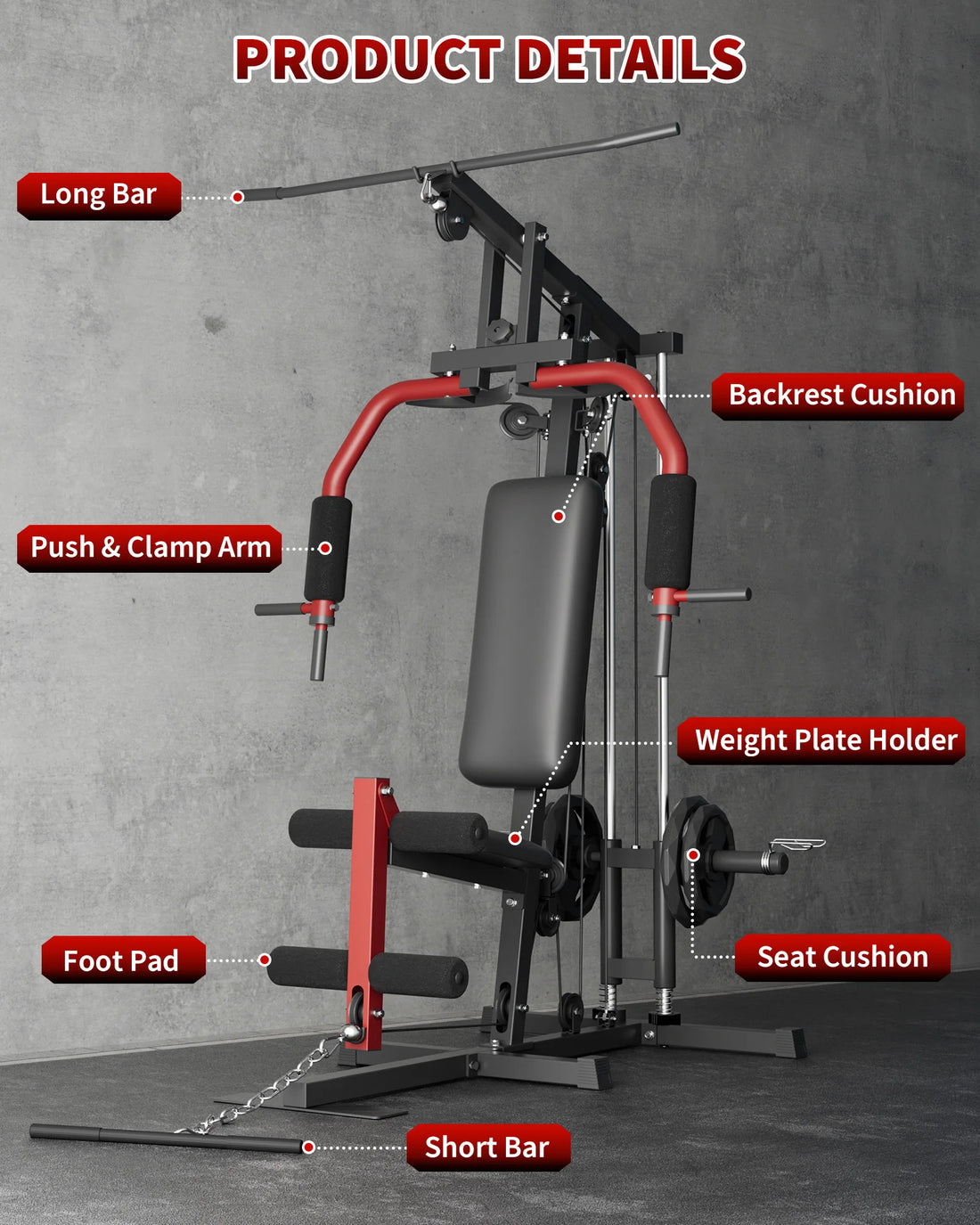 5-in-1 Home Gym Machine Full Body Strength Training Equipment