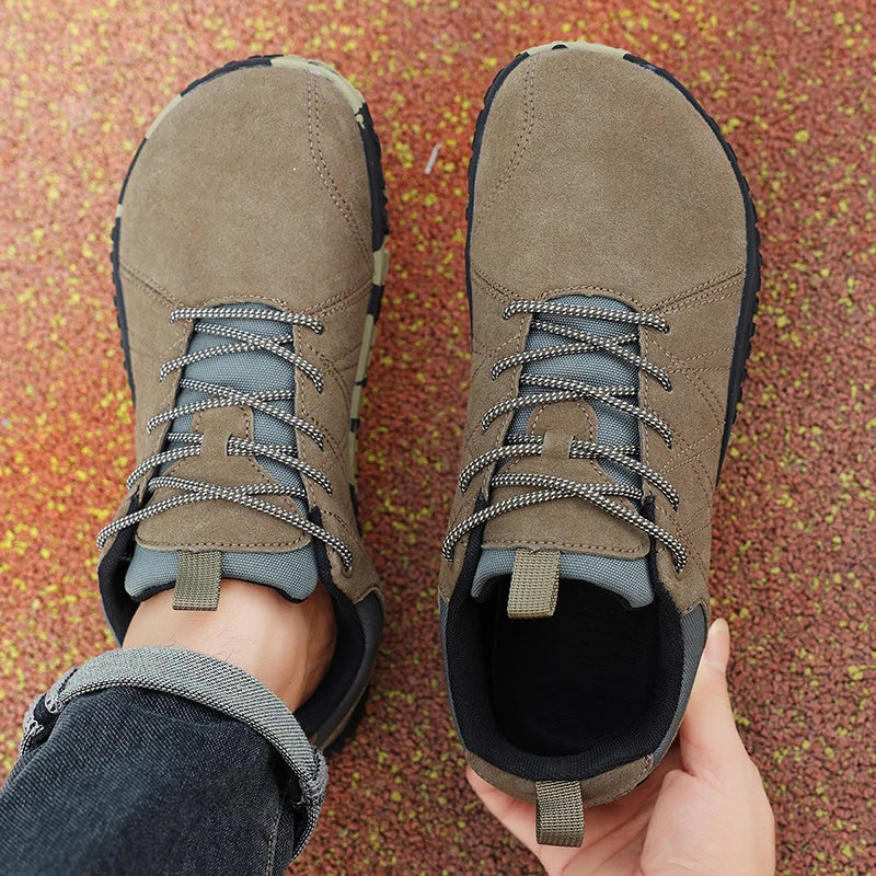 Wide Toe Barefoot Hiking Shoes Men Breathable Minimalist Walking Sneakers