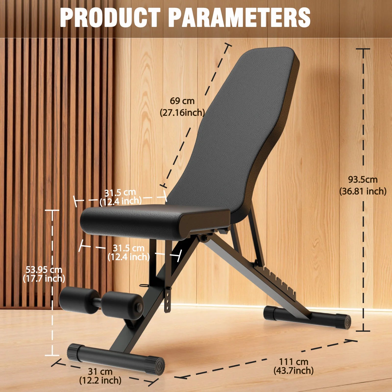 Adjustable Weight Bench Foldable Dumbbell Press Full Body Strength Training