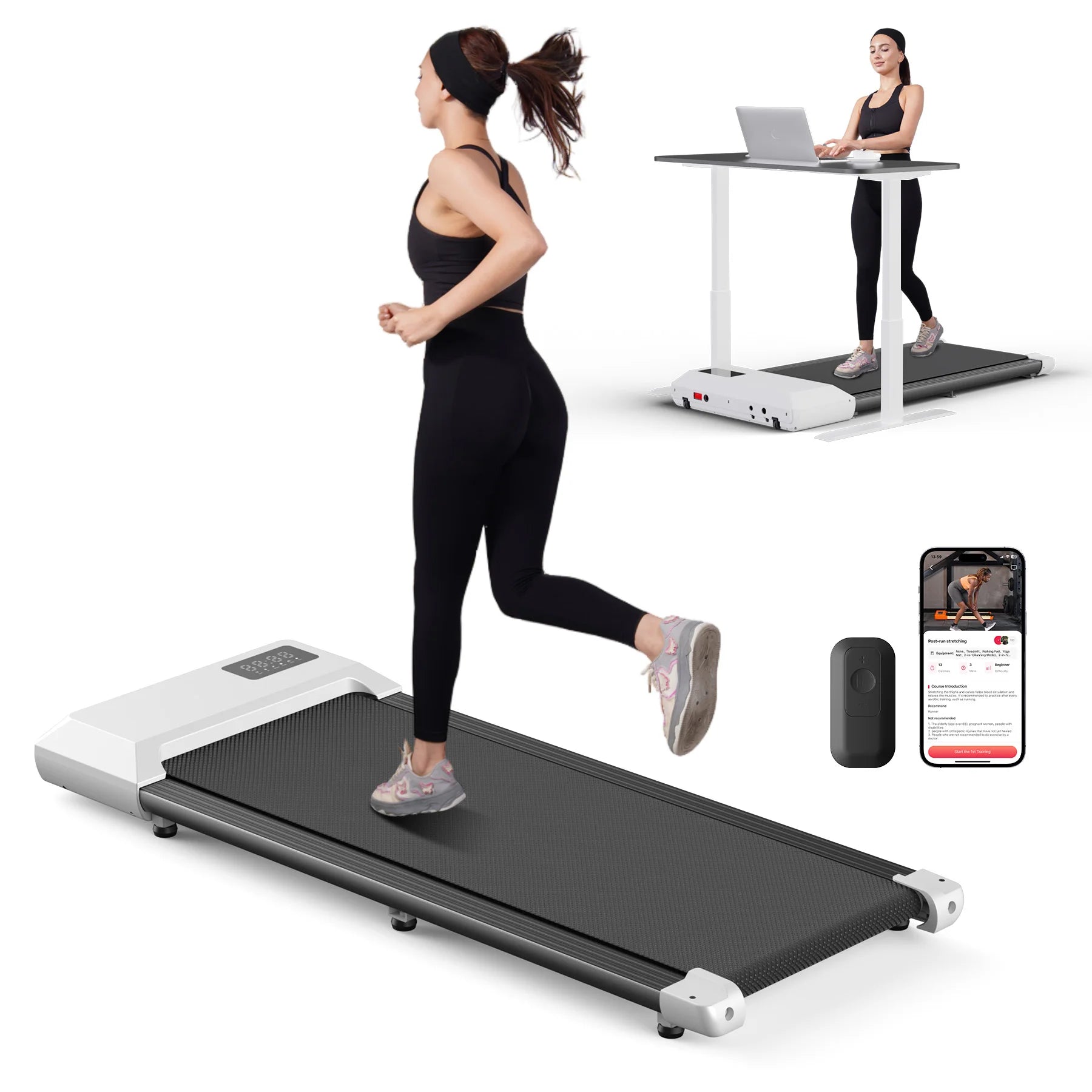 2.5HP 300lbs Folding Treadmill Walking Pad Home Fitness Machine