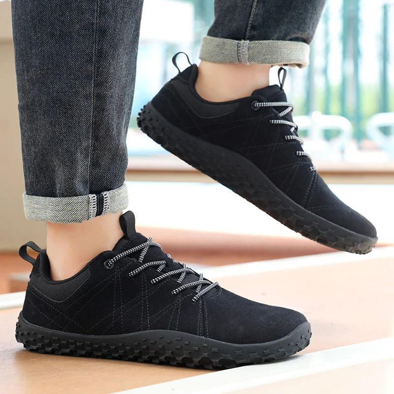Wide Toe Barefoot Hiking Shoes Men Breathable Minimalist Walking Sneakers