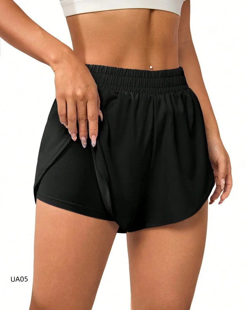 Women’s 2 in 1 Flowing Quick Dry Running Yoga Gym Shorts