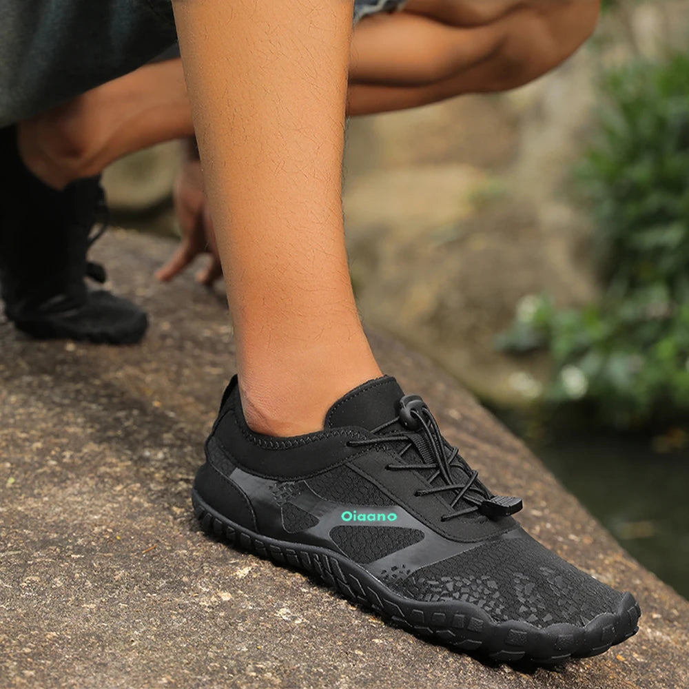 Wide Toe Barefoot Shoes Unisex Aqua Beach Sports Sneakers Black