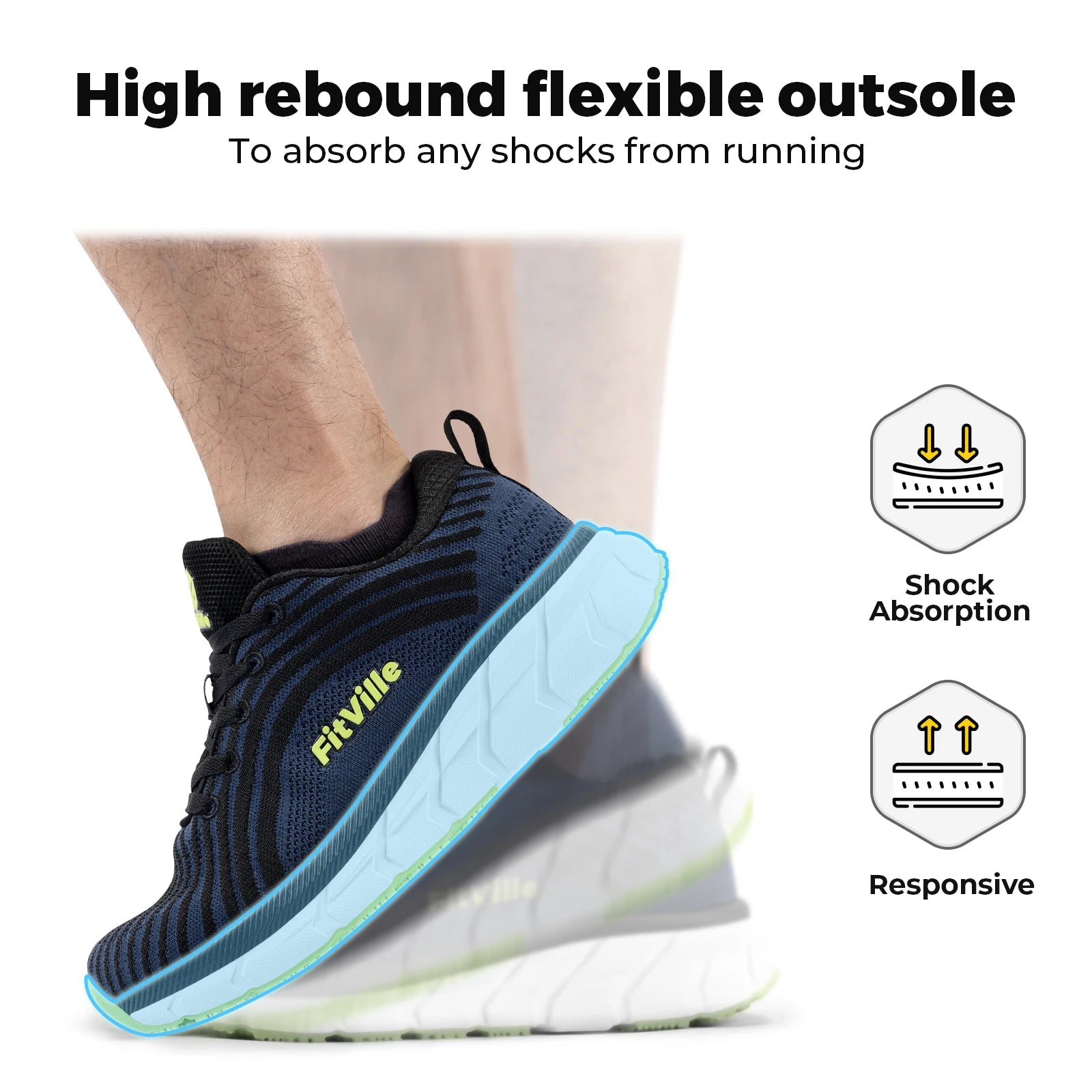 FitVille Wide Toe Box Running Shoes Men Cushioned Non Slip