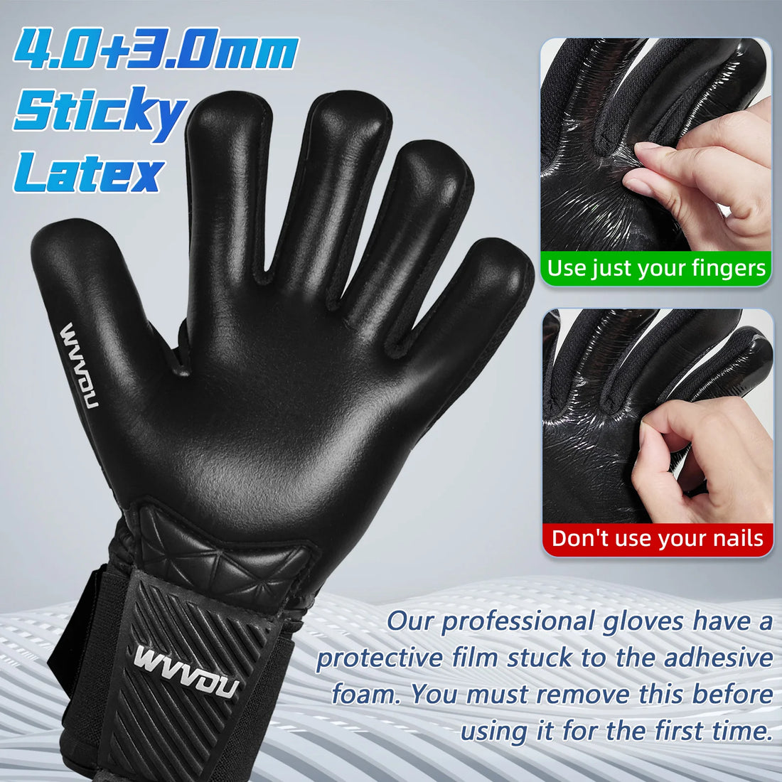 Soccer Goalkeeper Gloves with Finger Save Adults Youth High Performance