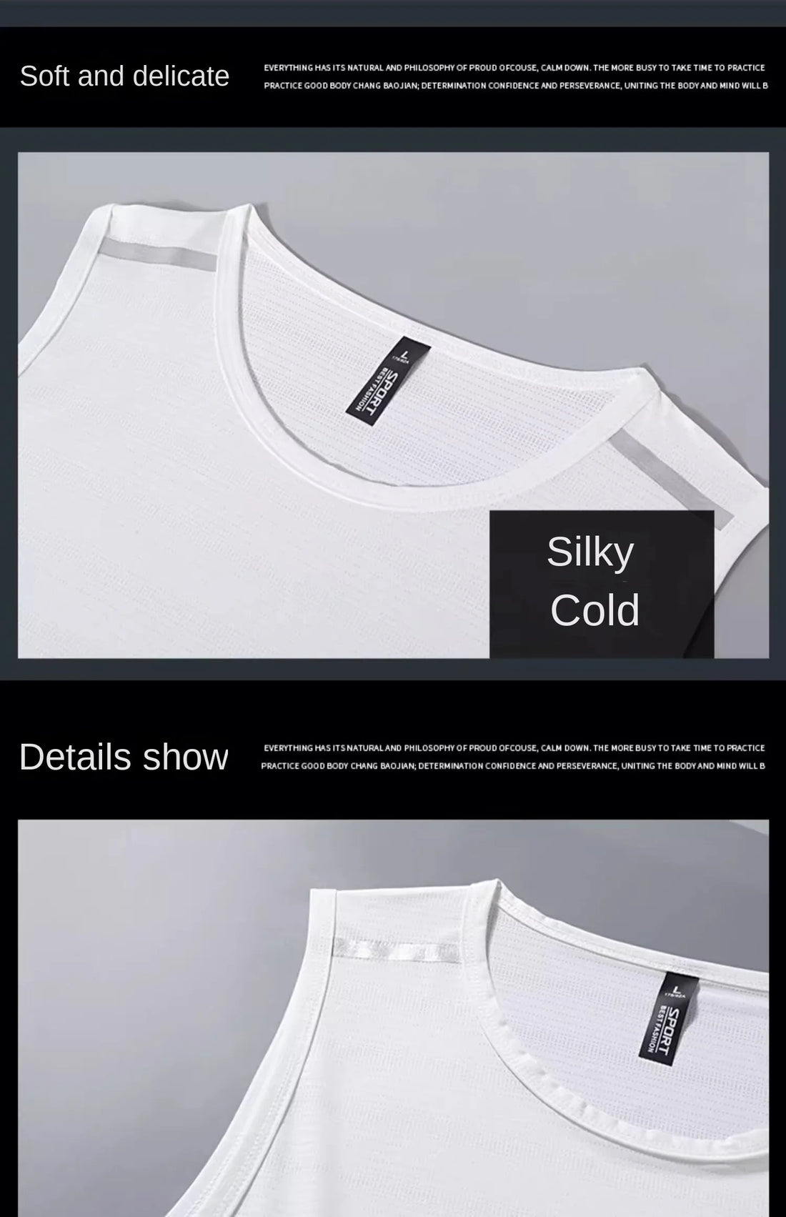 Men’s Ice Silk Sports Vest Quick Dry Sleeveless Running Top
