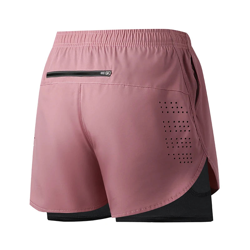 Men’s Running Shorts Quick Dry Double Layer Fitness Workout Black