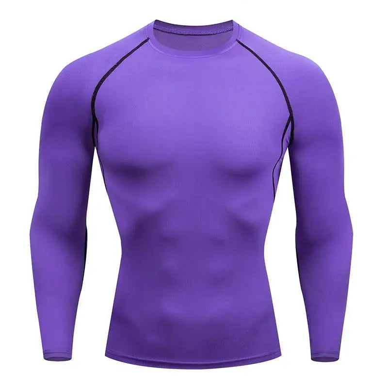 Men’s Compression Long Sleeve Running Shirt Quick Dry Gym Fitness