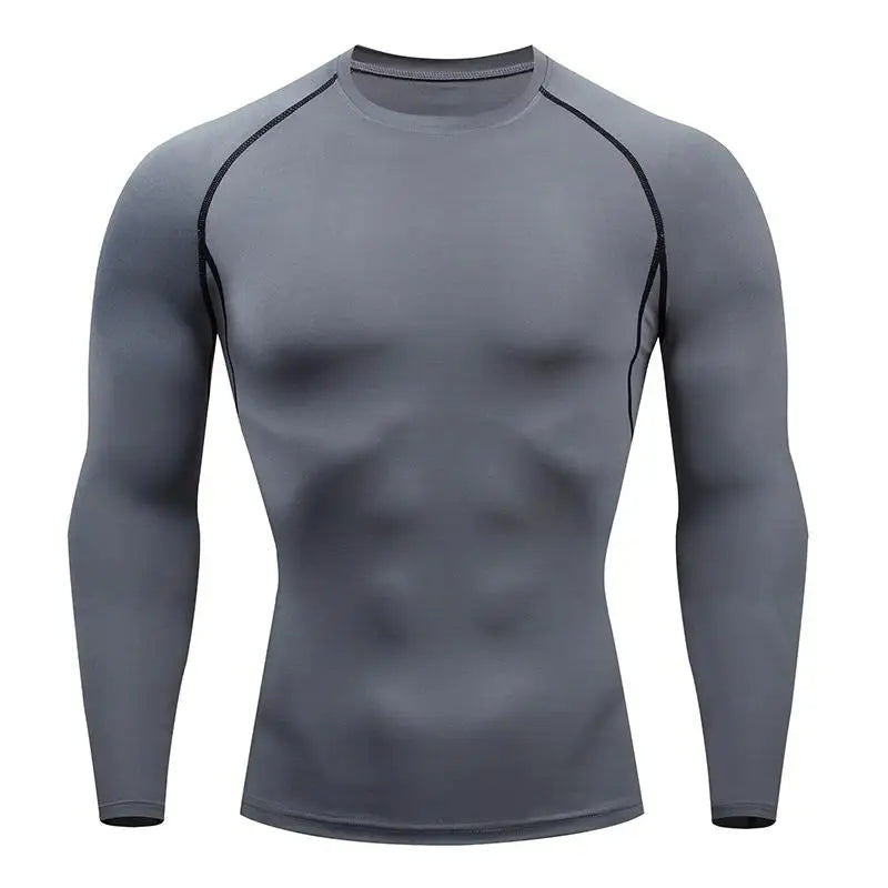Men’s Compression Long Sleeve Running Shirt Quick Dry Gym Fitness