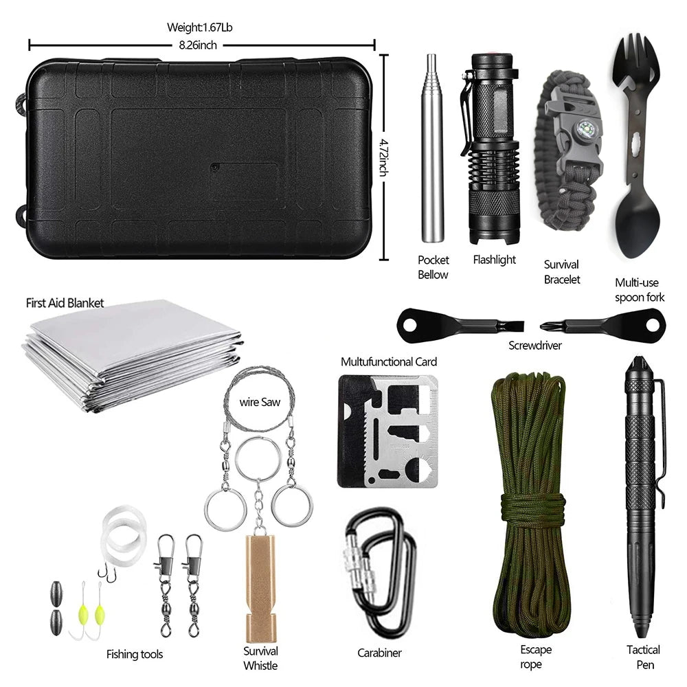 Professional Survival Kit Camping Tactical First Aid Emergency Adventure Gear