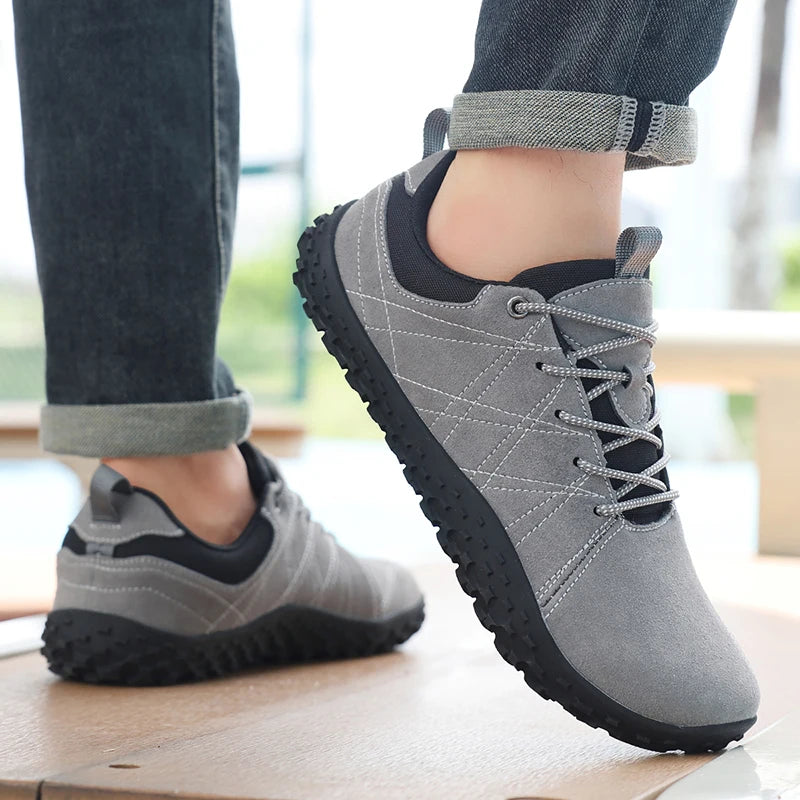 Wide Toe Barefoot Hiking Shoes Men Breathable Minimalist Walking Sneakers