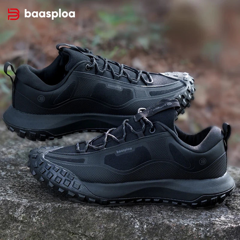 Baasploa Waterproof Hiking Shoes Men Non Slip Lightweight Outdoor Sneakers