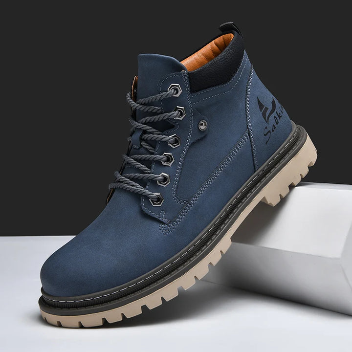 Handmade Men Ankle Boots Leather Hiking Winter Anti Slip Sneakers