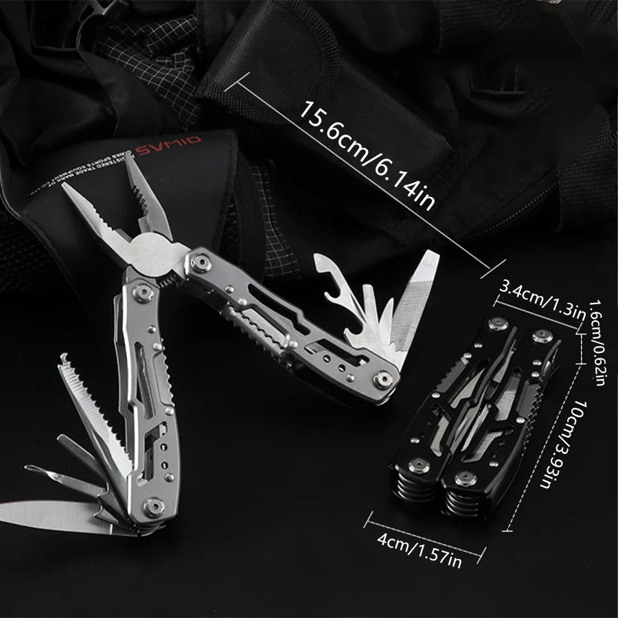 Stainless Steel Camping Multitool Folding Knife Pliers Survival Hiking Tool