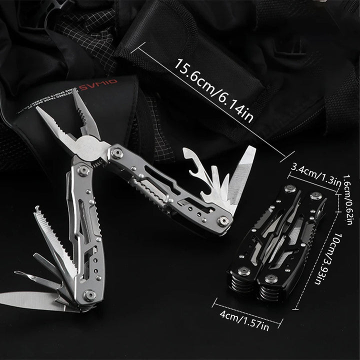 Stainless Steel Camping Multitool Folding Knife Pliers Survival Hiking Tool