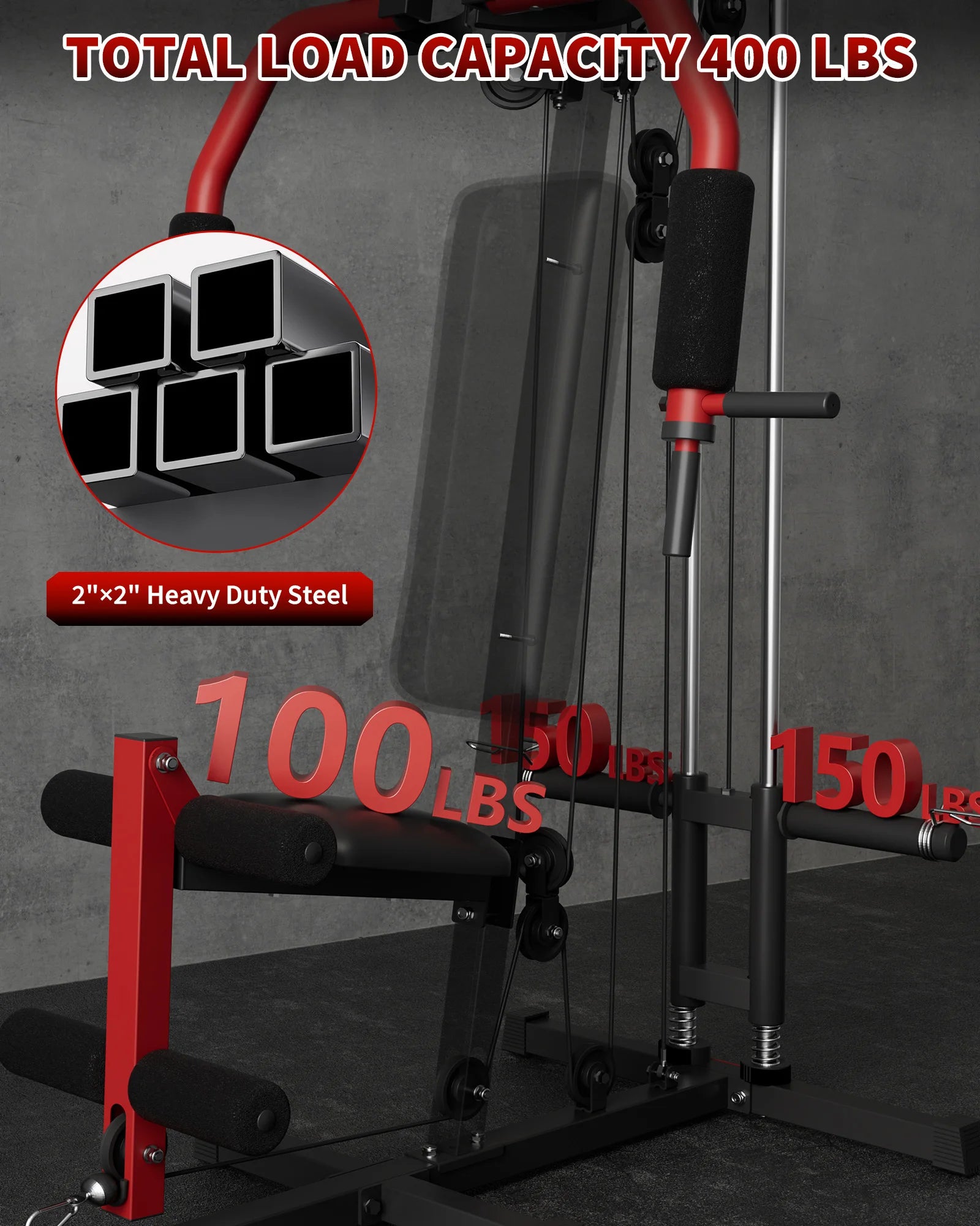 5-in-1 Home Gym Machine Full Body Strength Training Equipment