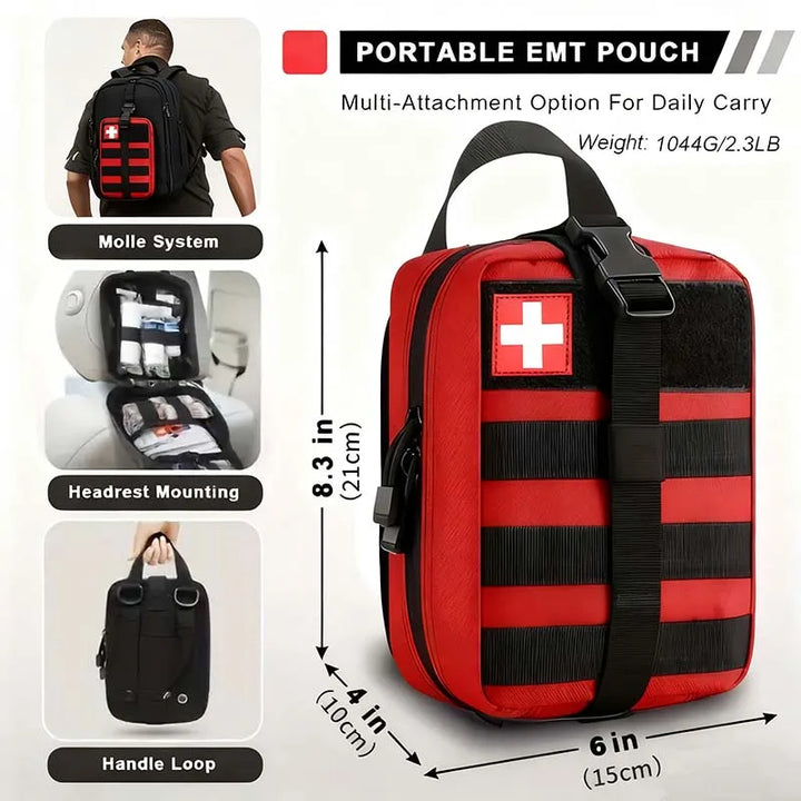 379pcs First Aid Kit Portable Emergency Survival Bag Outdoor Travel
