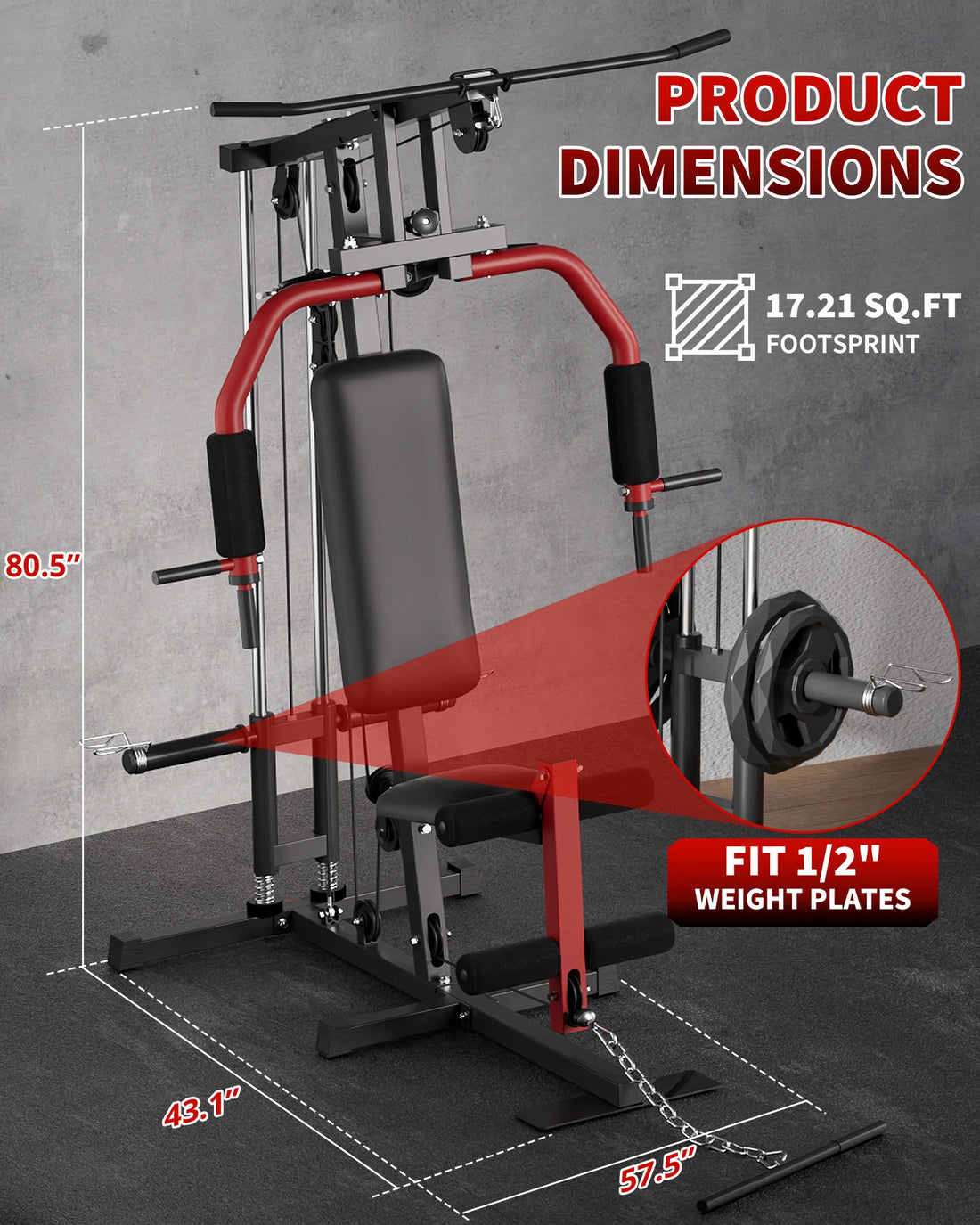5-in-1 Home Gym Machine Full Body Strength Training Equipment
