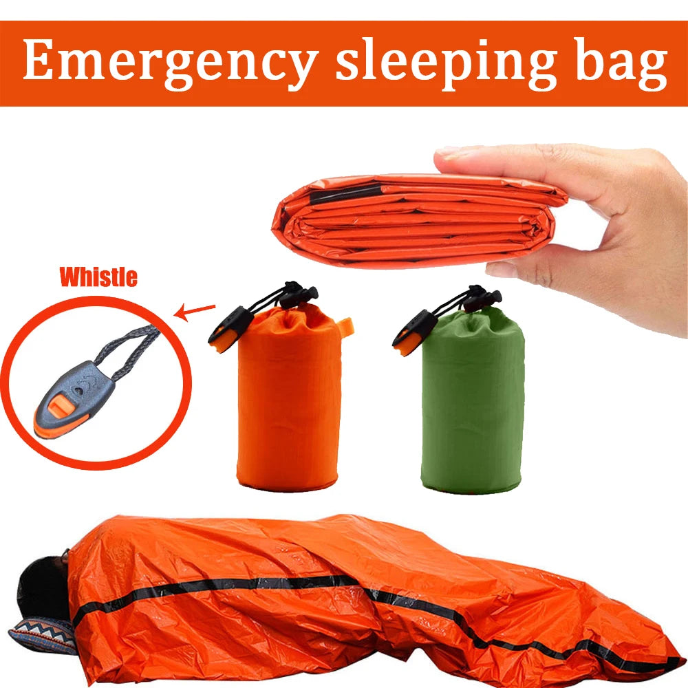 Waterproof Emergency Sleeping Bag Survival Mylar Thermal Camping Rescue Gear