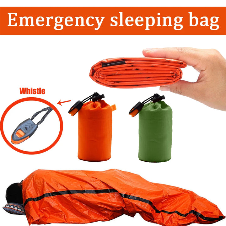 Waterproof Emergency Sleeping Bag Survival Mylar Thermal Camping Rescue Gear