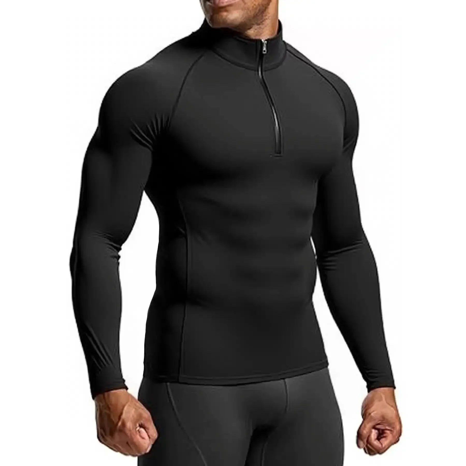 Men’s Slim Fit Long Sleeve Gym Compression Running Sports Shirt