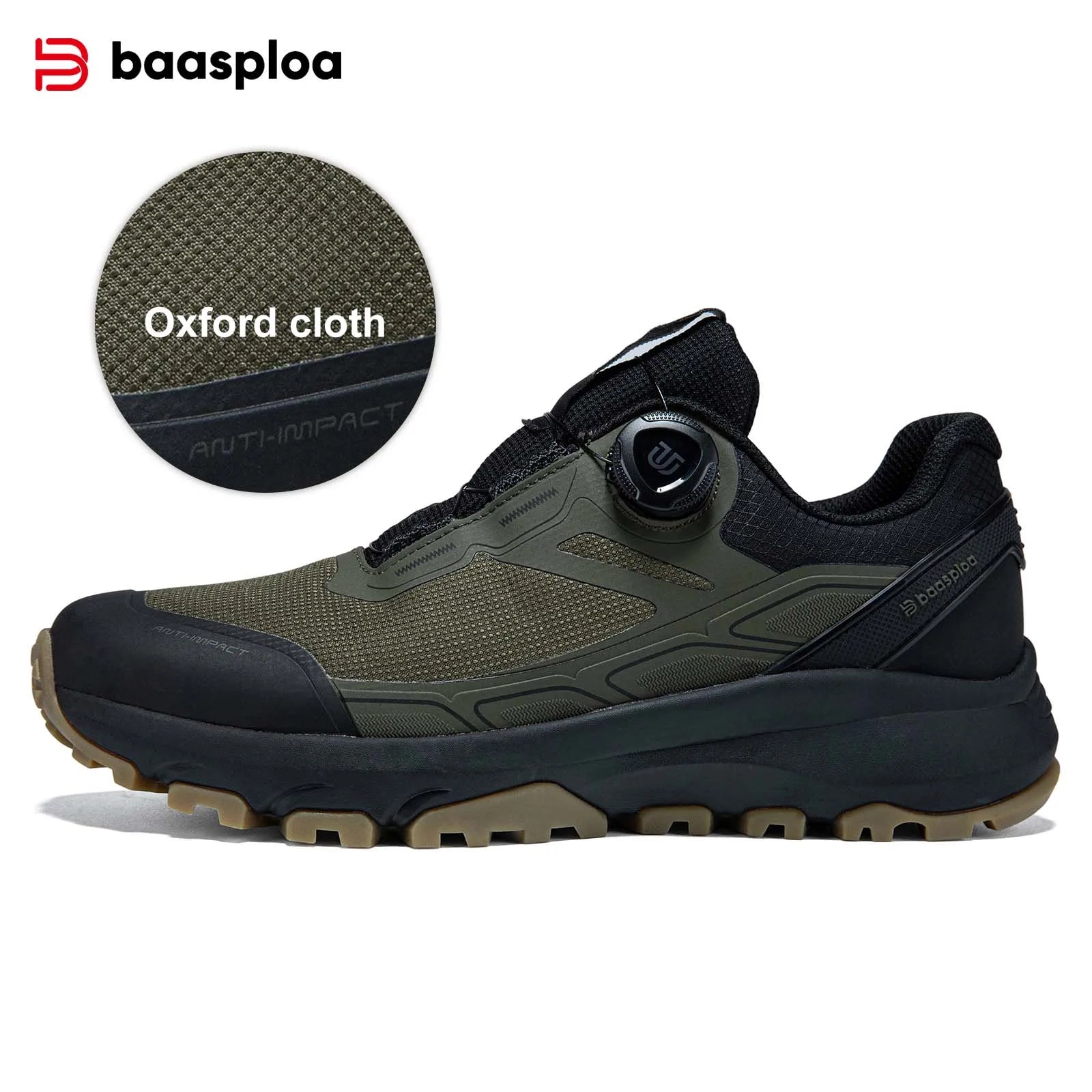 Baasploa Men Hiking Shoes Breathable Non Slip Outdoor Walking Sneakers