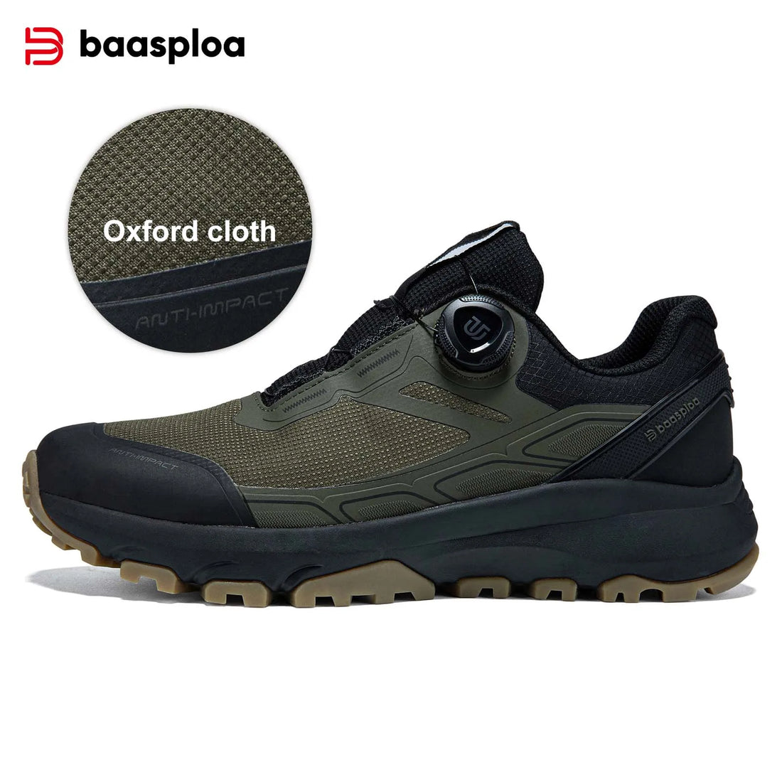 Baasploa Men Hiking Shoes Breathable Non Slip Outdoor Walking Sneakers