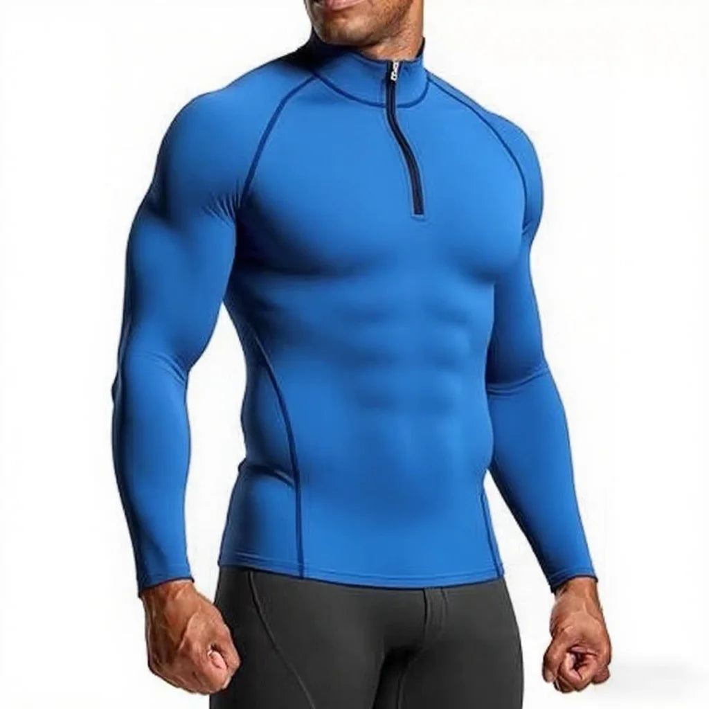 Men’s Slim Fit Long Sleeve Gym Compression Running Sports Shirt