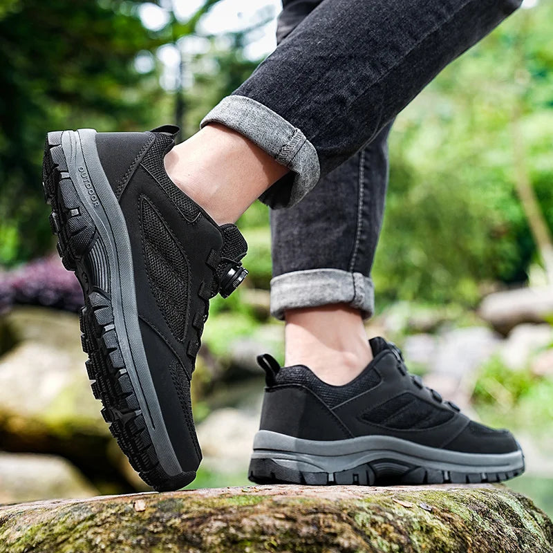 Men Outdoor Hiking Shoes Rotating Buckle Anti Slip Sports Sneakers