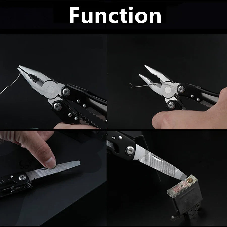 Stainless Steel Camping Multitool Folding Knife Pliers Survival Hiking Tool