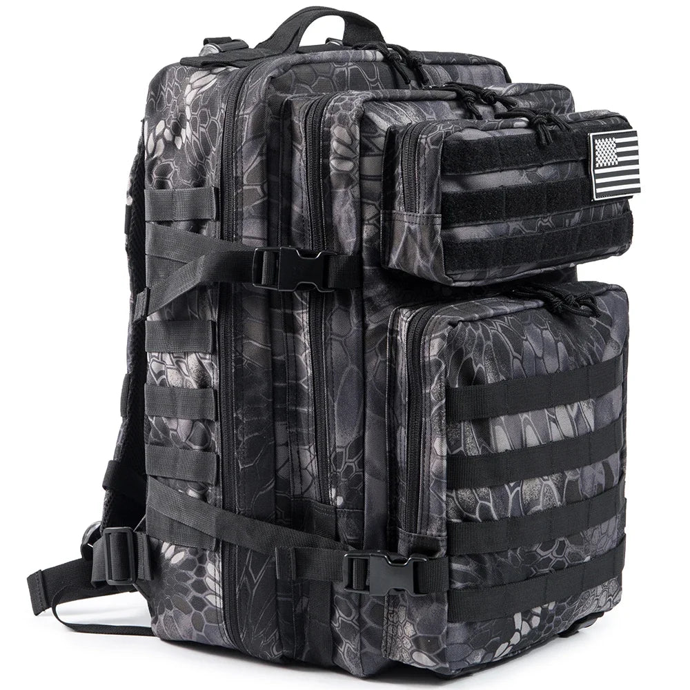45L Tactical Backpack Large Capacity MOLLE Hiking Camping Outdoor Bag