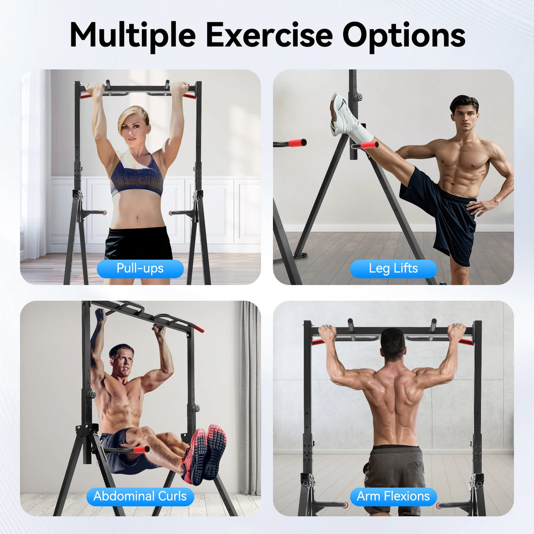 Adjustable Pull Up Bar Foldable Home Gym Strength Training Station
