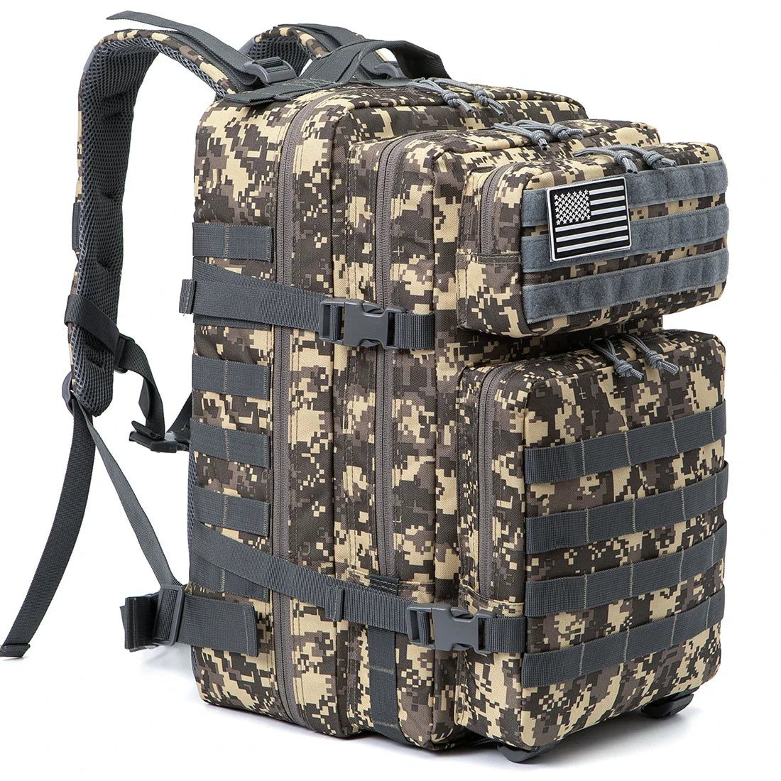 45L Tactical Backpack Large Capacity MOLLE Hiking Camping Outdoor Bag