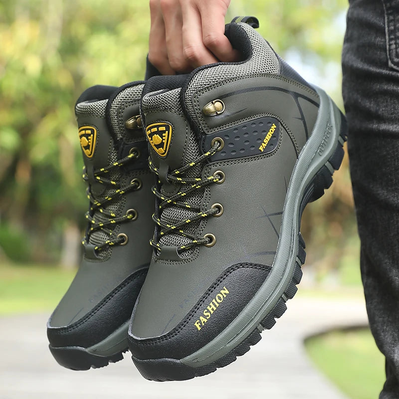 Retro Men Hiking Boots Waterproof Anti Slip Outdoor Camping Shoes