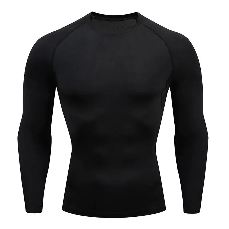 Men’s Compression Long Sleeve Running Shirt Quick Dry Gym Fitness