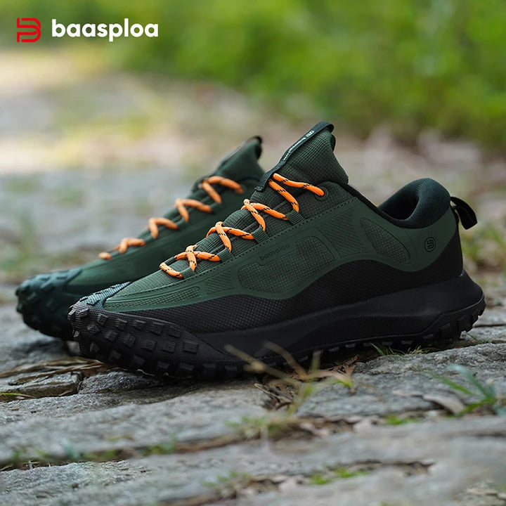 Baasploa Waterproof Hiking Shoes Men Non Slip Lightweight Outdoor Sneakers