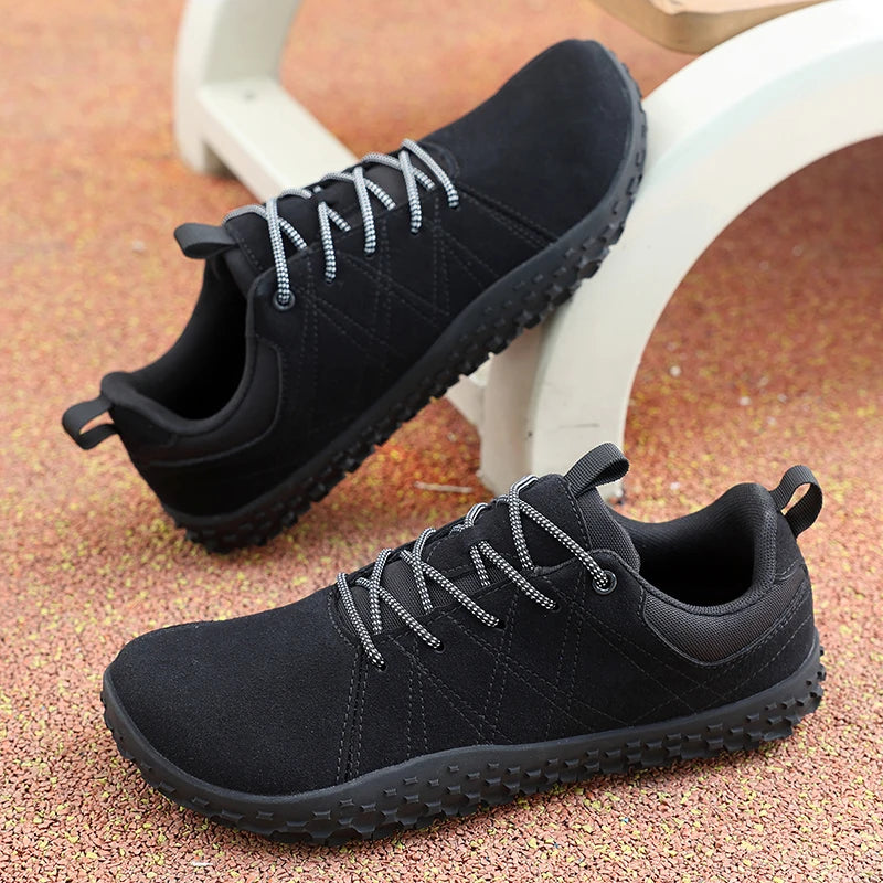 Wide Toe Barefoot Hiking Shoes Men Breathable Minimalist Walking Sneakers