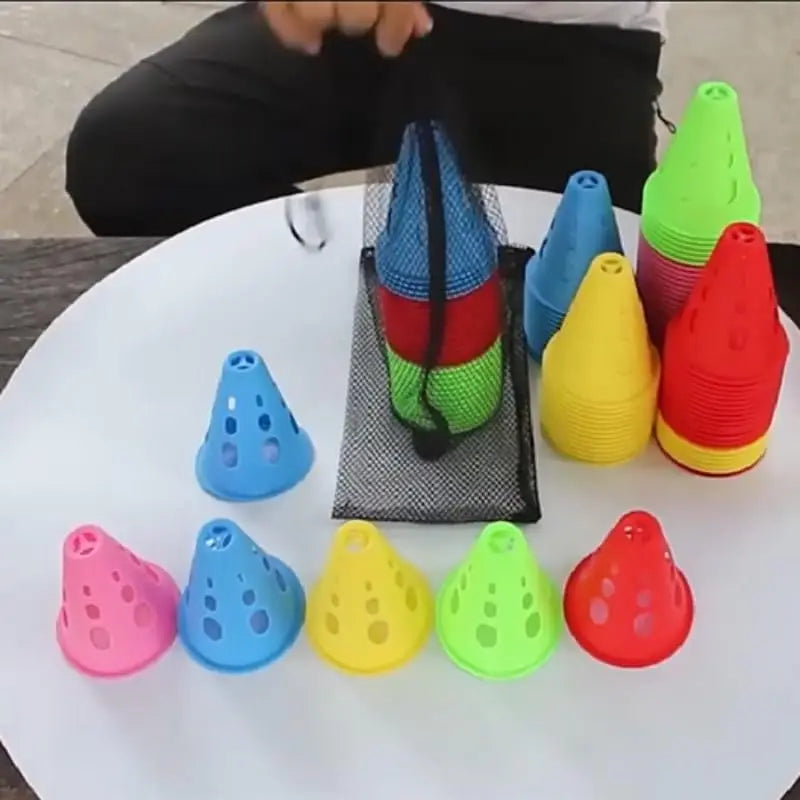 Colorful Soccer Training Cones Set Football Agility Marker Cups Kit