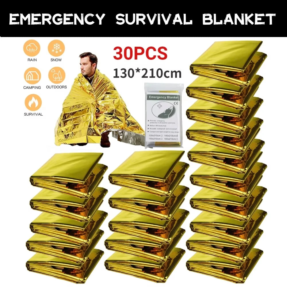 Emergency Survival Thermal Blanket Waterproof Foil First Aid Rescue Sheet