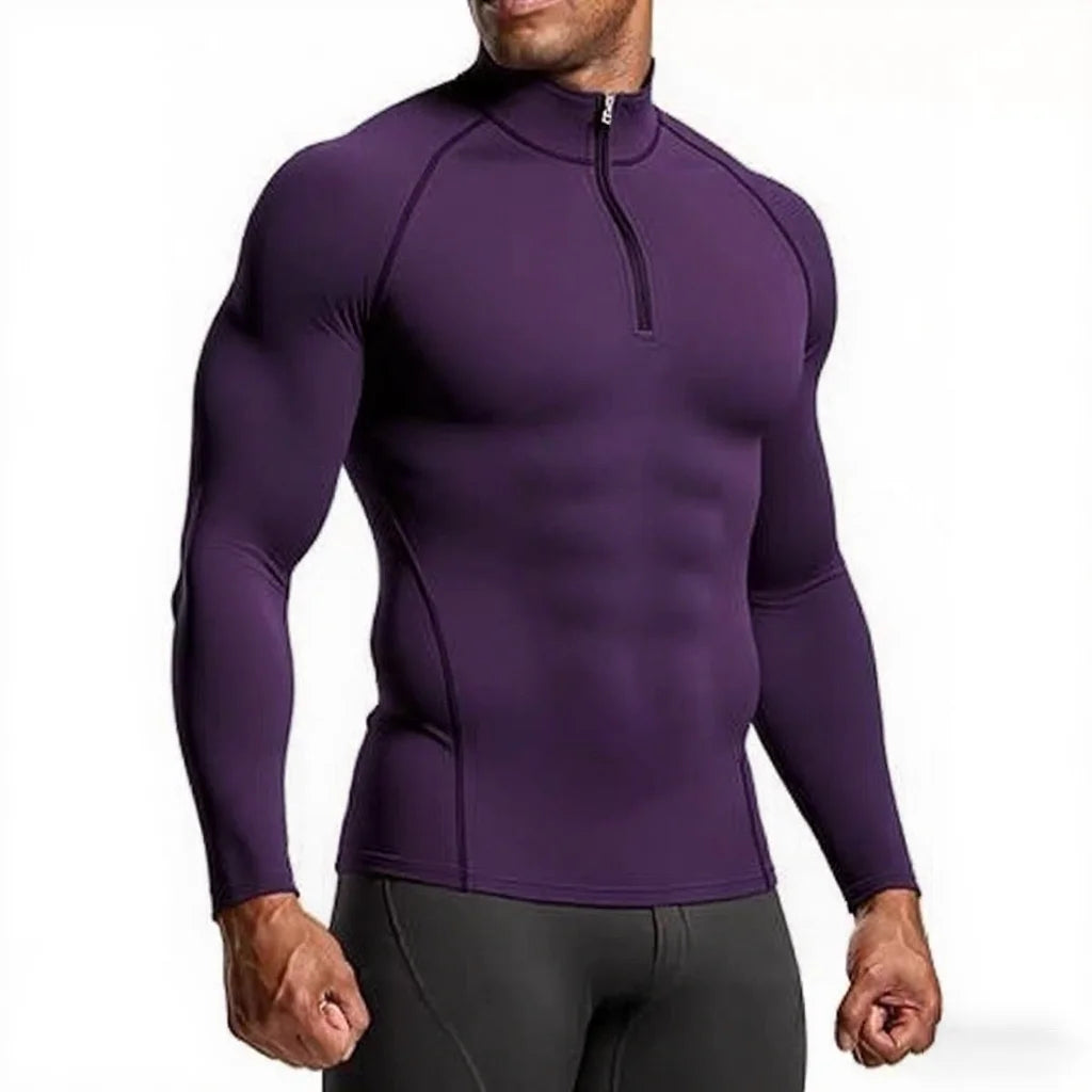 Men’s Slim Fit Long Sleeve Gym Compression Running Sports Shirt
