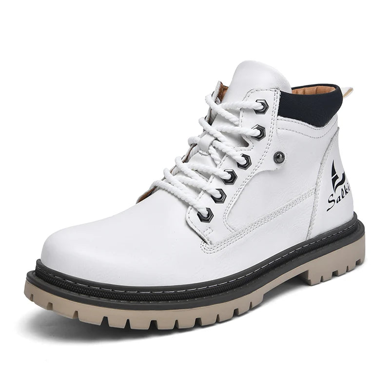 Handmade Men Ankle Boots Leather Hiking Winter Anti Slip Sneakers