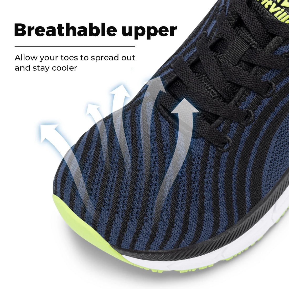 FitVille Wide Toe Box Running Shoes Men Cushioned Non Slip