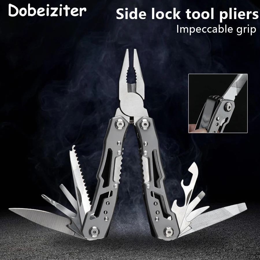 Stainless Steel Camping Multitool Folding Knife Pliers Survival Hiking Tool